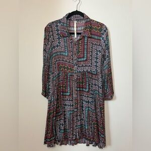 Uncle Frank Multicolor Geometric Midi Dress